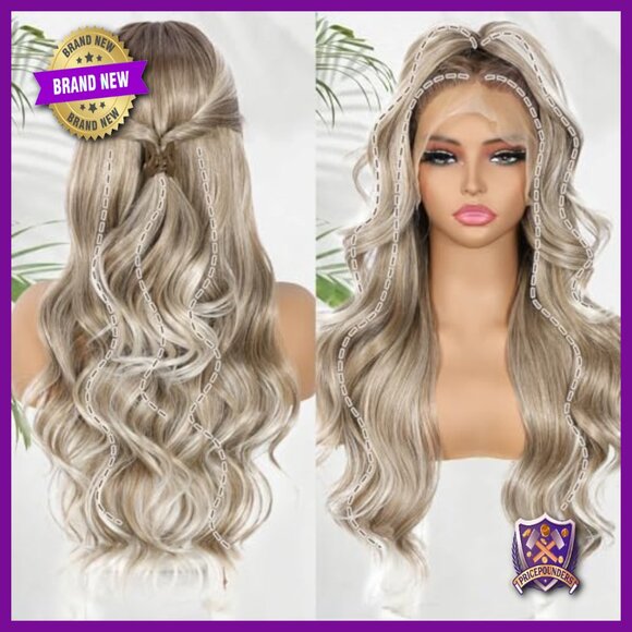 13x4 Lace Front Wig Synthetic Body Wave 150% Density Heat Resistant 26 Inch main image 4